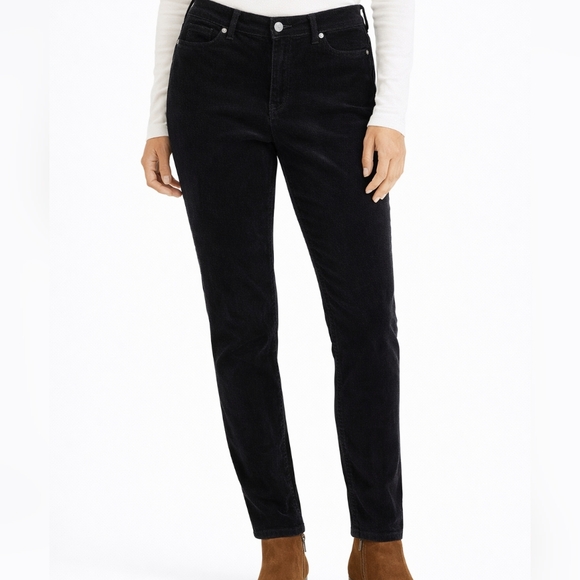 Talbots Denim - Talbots Black Corduroy Straight Leg 4P Vintage Coastal Grandmother Workwear